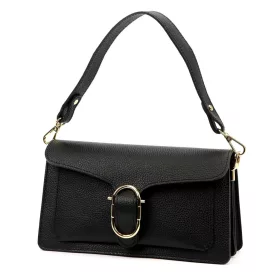  Dámska kožená kabelka Luka 26-126 DOLLARO čierna 26,5 x 14,5 x 10 cm