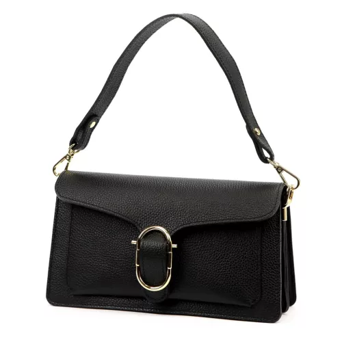 Luka 26-126 DOLLARO fekete női bőr kézitáska 26.5 x 14.5 x 10 cm
