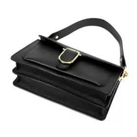   Dámska kožená kabelka Luka 26-126 DOLLARO čierna 26,5 x 14,5 x 10 cm