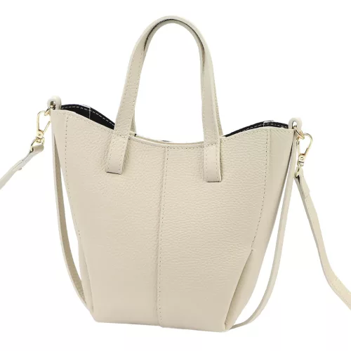  Dámska kožená kabelka Luka 26-124 DOLLARO béžovej farby 24 x 21 x 10 cm