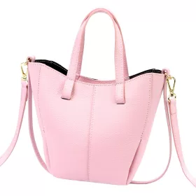    Dámska kožená kabelka Luka 26-124 DOLLARO púdrovej farby 24 x 21 x 10 cm