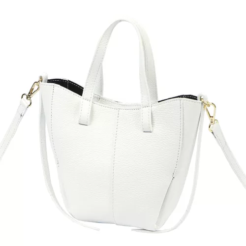  Dámska kožená kabelka Luka 26-124 DOLLARO biela 24 x 21 x 10 cm