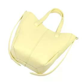   Dámska kožená kabelka Luka 26-124 DOLLARO svetložltá 24 x 21 x 10 cm
