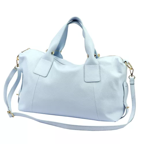  Dámska kožená kabelka Luka 26-119 DOLLARO modrá 47 x 25 x 16 cm