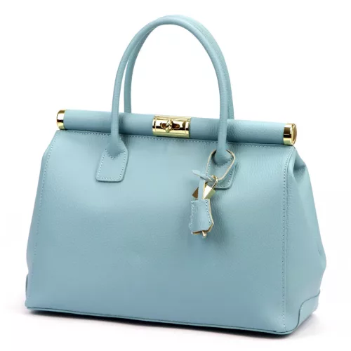  Dámska kožená kabelka Luka 26-002 DOLLARO modrá 35 x 26,5 x 15,5 cm