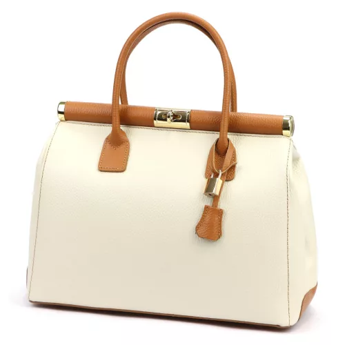 Luka 26-002 DOLLARO bézs női bőr kézitáska 35 x 26.5 x 15.5 cm