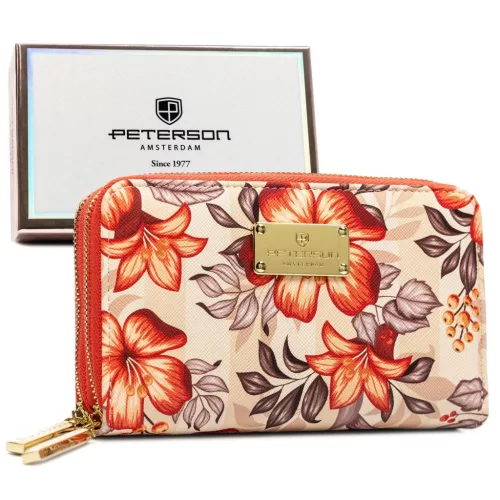  Dámska peňaženka Peterson PTN 007-F8 s oranžovým kvetinovým vzorom 13 x 9 x 3,3 cm