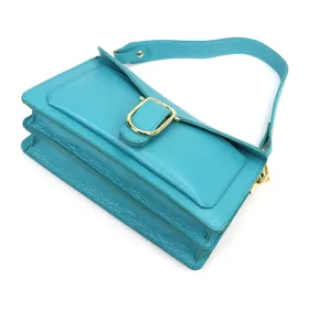   Luka 26-126 DOLLARO türkiz női bőr kézitáska 26.5 x 14.5 x 10 cm