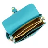  Dámska kožená kabelka Luka 26-126 DOLLARO tyrkysová 26,5 x 14,5 x 10 cm