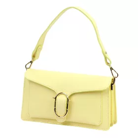    Dámska kožená kabelka Luka 26-126 DOLLARO svetložltá 26,5 x 14,5 x 10 cm