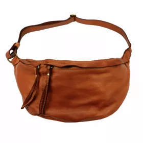    Dámska kožená crossbody kabelka VS 019 koňakovej farby 40 x 20 x 14 cm