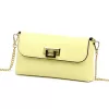  Luka 25-001 DOLLARO svetložltá dámska kožená kabelka 22 x 12,5 x 6 cm