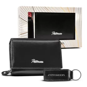    Dámska kožená peňaženka Peterson PTN SET-D-02-KCS čierna 12,5 x 8,5 x 3,5 cm