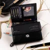  Dámska kožená peňaženka Peterson PTN SET-D-02-KCS čierna 12,5 x 8,5 x 3,5 cm