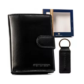    Pánska kožená peňaženka Peterson PTN SET-M-1542L-KCS čierna 13 x 9 x 3,3 cm
