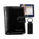  Pánska kožená peňaženka Peterson PTN SET-M-1542L-KCS čierna 13 x 9 x 3,3 cm