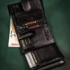  Pánska kožená peňaženka Peterson PTN SET-M-1542L-KCS čierna 13 x 9 x 3,3 cm
