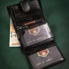  Pánska kožená peňaženka Peterson PTN SET-M-1542L-KCS čierna 13 x 9 x 3,3 cm