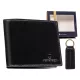  Pánska kožená peňaženka Peterson PTN SET-M-N994-GVT čierna 12,5 x 9,5 x 2 cm