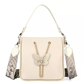    Dámska kožená crossbody kabelka EGO ES0021S7 130026WL béžovej farby 24 x 24 x 11 cm