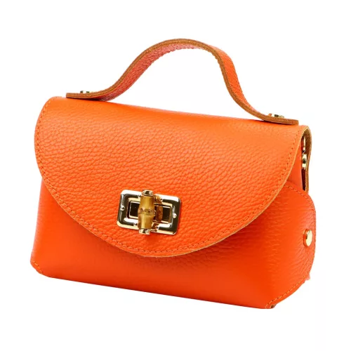  Dámska kožená kabelka Luka 26-106 DOLLARO oranžová 19 x 13 x 9 cm