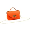  Dámska kožená kabelka Luka 26-106 DOLLARO oranžová 19 x 13 x 9 cm