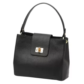    Dámska kožená kabelka Luka 26-113-2 DOLLARO čierna 30 x 24 x 13 cm