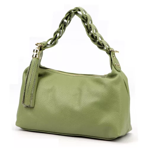  Luka 26-032 DOLLARO zelená dámska kožená kabelka 27 x 17 x 12 cm