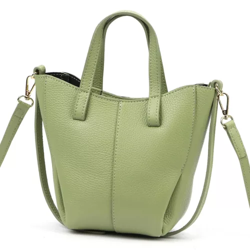  Dámska kožená kabelka Luka 26-124 DOLLARO zelená 24 x 21 x 10 cm