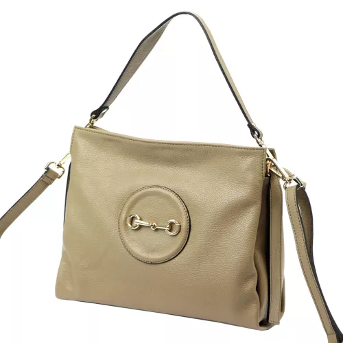  Dámska kožená kabelka Luka 20-043 DOLLARO v béžovej farbe 31 x 25 x 12 cm