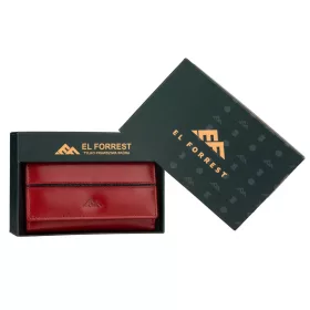    Dámska peňaženka z hovädzej kože EL FORREST 900-41 s RFID červenou farbou 12 x 8 x 3 cm