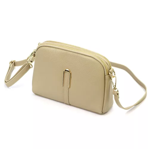 Luka 24-066 DOLLARO taupe női bőr kézitáska 22.5 x 16 x 7 cm
