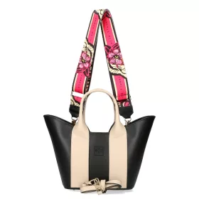    Dámska kožená kabelka cez rameno EGO ES0318WF 030026WL čierna 25 x 17 x 12 cm