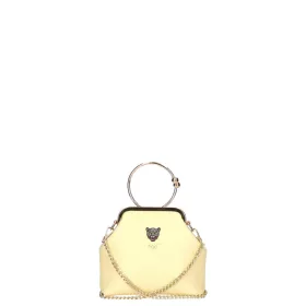    Dámska kožená kabelka cez rameno EGO ES0314WF 050026WL žltá 19×16×8 cm