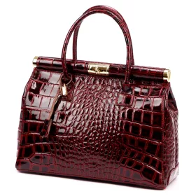    Dámska kožená kabelka Luka 26-002 bordovej farby 35 x 26,5 x 15,5 cm