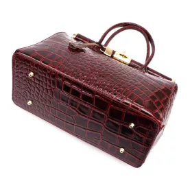    Dámska kožená kabelka Luka 26-002 bordovej farby 35 x 26,5 x 15,5 cm