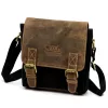  Pánska kabelka Wild AW-S22-MHC z čiernej látky a kože 22 x 22 x 7 cm