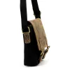  Pánska kabelka Wild AW-S22-MHC z čiernej látky a kože 22 x 22 x 7 cm