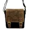 Pánska kabelka Wild AW-S22-MHC z čiernej látky a kože 22 x 22 x 7 cm