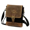  Pánska kabelka Wild AW-MN9-MHC, čierno-hnedá, z kože a látky, 25 x 21 x 7 cm