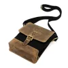  Pánska kabelka Wild AW-MN9-MHC, čierno-hnedá, z kože a látky, 25 x 21 x 7 cm