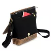  Pánska kabelka Wild AW-MN9-MHC, čierno-hnedá, z kože a látky, 25 x 21 x 7 cm
