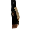  Pánska kabelka Wild AW-MN9-MHC, čierno-hnedá, z kože a látky, 25 x 21 x 7 cm