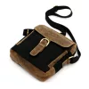  Pánska kabelka Wild AW-S02-MHC z čierno-hnedej látky a kože 22 x 21 x 7 cm