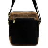  Pánska kabelka Wild AW-S02-MHC z čierno-hnedej látky a kože 22 x 21 x 7 cm