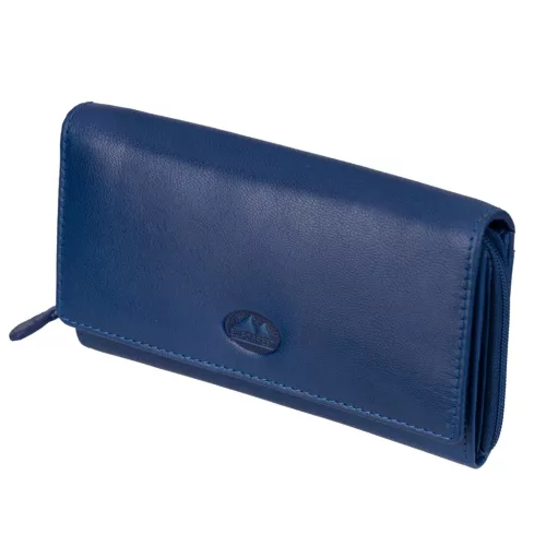  Dámska peňaženka z hovädzej kože EL FORREST 920-351 s RFID modrou farbou 16,5 x 8,5 x 3,5 cm