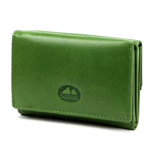  Dámska peňaženka z hovädzej kože EL FORREST 900-151 s RFID zelenou farbou 12 x 8 x 3 cm