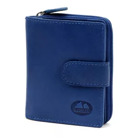    Dámska peňaženka z hovädzej kože EL FORREST 820-351 s RFID modrou farbou 9 x 11 x 3 cm