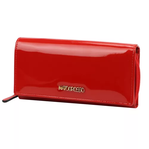  Dámska peňaženka z hovädzej kože Mato Grosso 0920-404 s RFID červenou farbou 17 x 9 x 3,5 cm