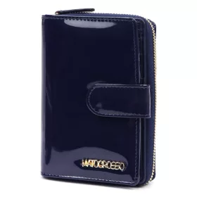    Dámska peňaženka z hovädzej kože Mato Grosso 0813-32 s RFID v námorníckej modrine 10 x 13,5 x 3,5 cm